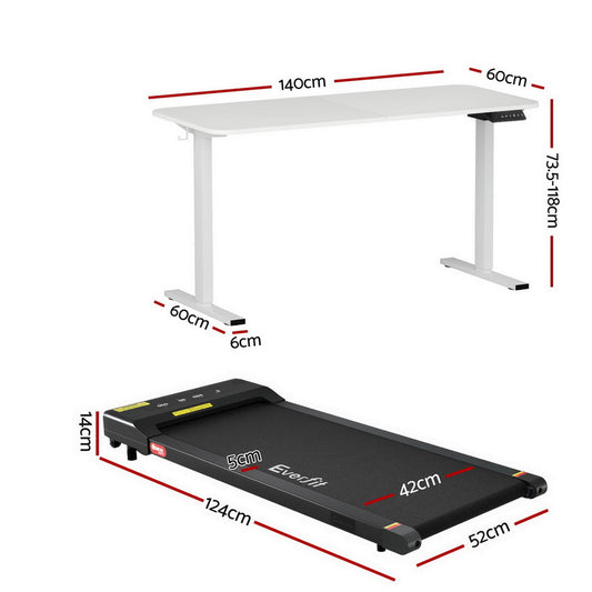 Artiss Electric Treadmill with 140cm Automatic Standing Desk Walking Pad 400mm