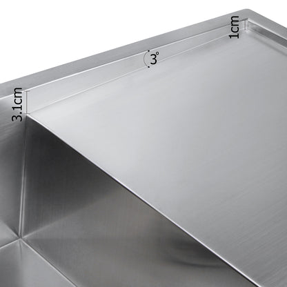 Cefito Kitchen Sink 87X45CM Stainless Steel Basin Single Bowl Silver