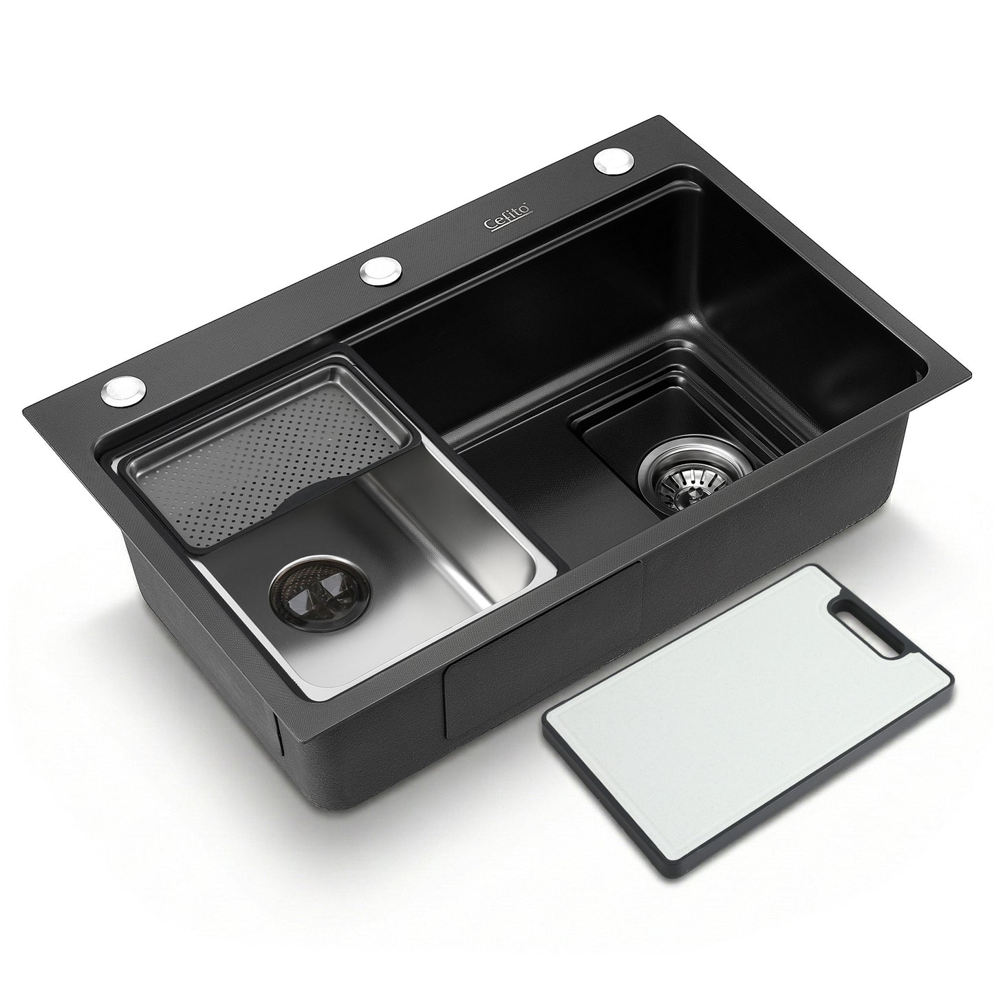 Cefito Kitchen Sink 304 Stainless Steel Bar Sink Millet Grain Water Basin Sink
