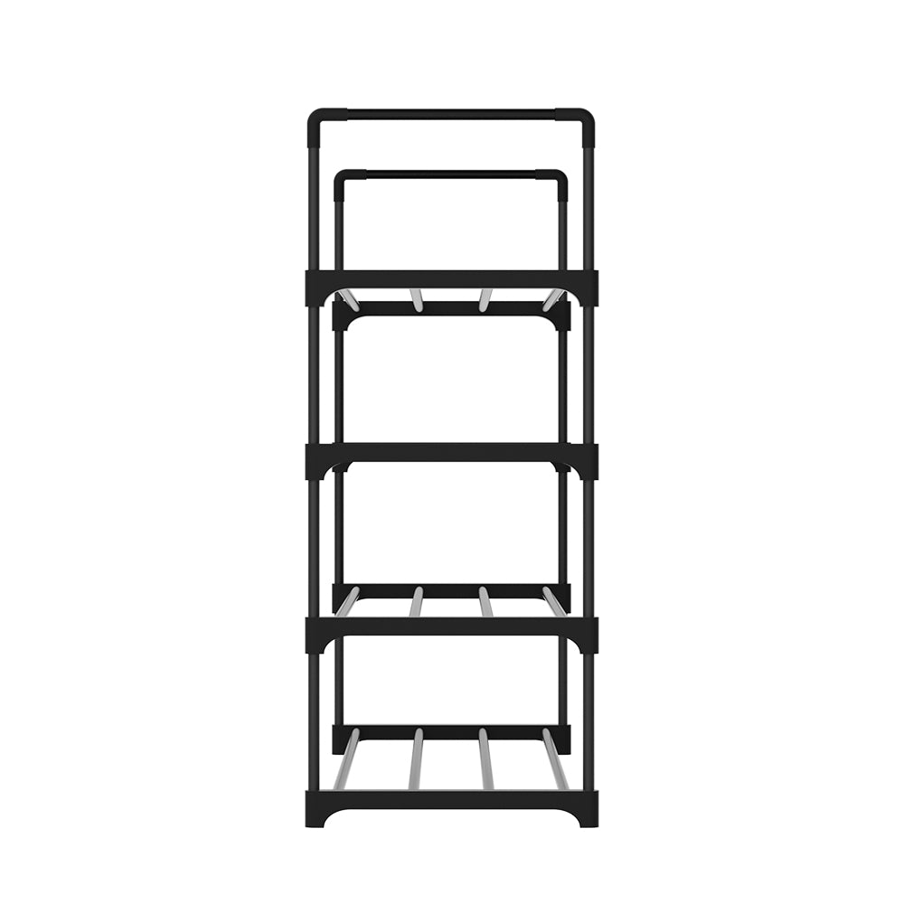 Artiss Shoe Rack 4-tier 16 Pairs Stackable Black