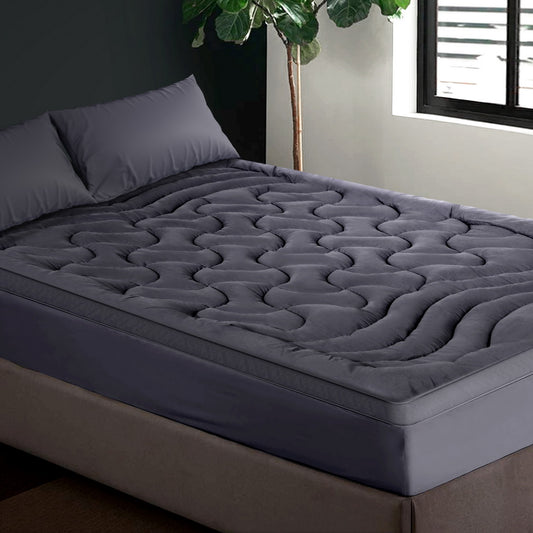 Giselle Bedding 3-Zone Pillowtop Mattress Topper 1000GSM for Back Pain Relief Washable with 45cm Deep Pocket Single