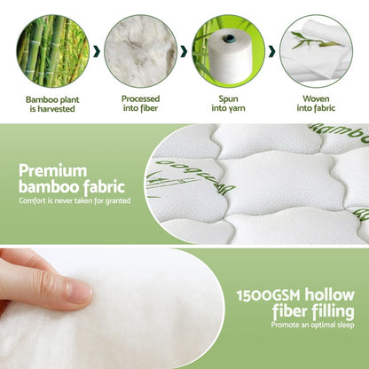 Giselle Mattress Topper 11cm Pillowtop toppers Bamboo King Single