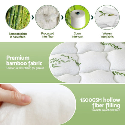 Giselle Mattress Topper 11cm Pillowtop toppers Bamboo Queen