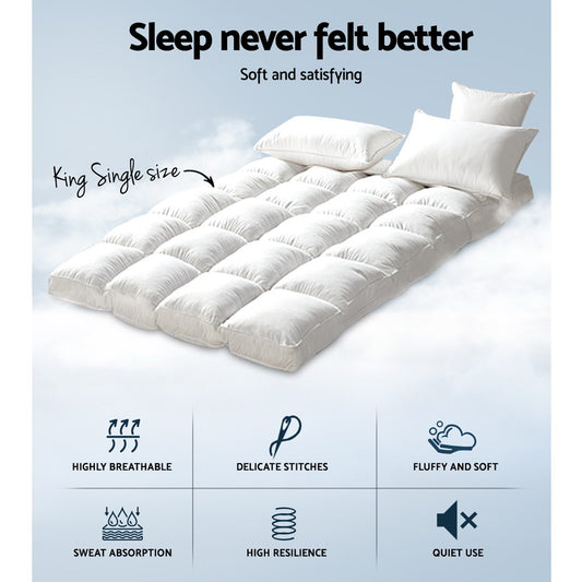 Giselle Bedding Mattress Topper Pillowtop Bamboo King Single