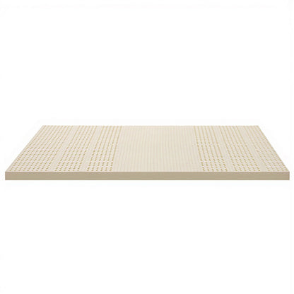 Giselle Bedding Latex Mattress Topper, 7.5cm Thick 7-Zone Pressure Relief Bed Pad with Washable Cover, Cooling Breathable Mat for Side Sleepers & Back Pain, Beige Single
