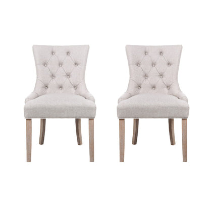 Artiss Dining Chairs Set of 2 Linen French Provincial Beige