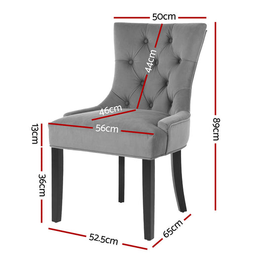 Artiss Dining Chairs Set of 4 Velvet French Provincial Grey