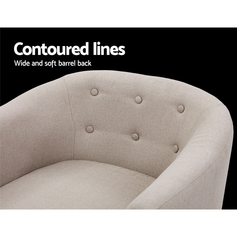 Artiss Armchair Tub Chair Beige Adora