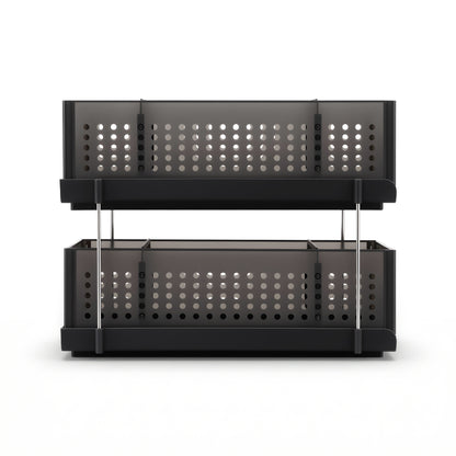 Artiss Under Sink Organizer 2 Tier Pull Out Drawer with Removable Baskets & Divider
