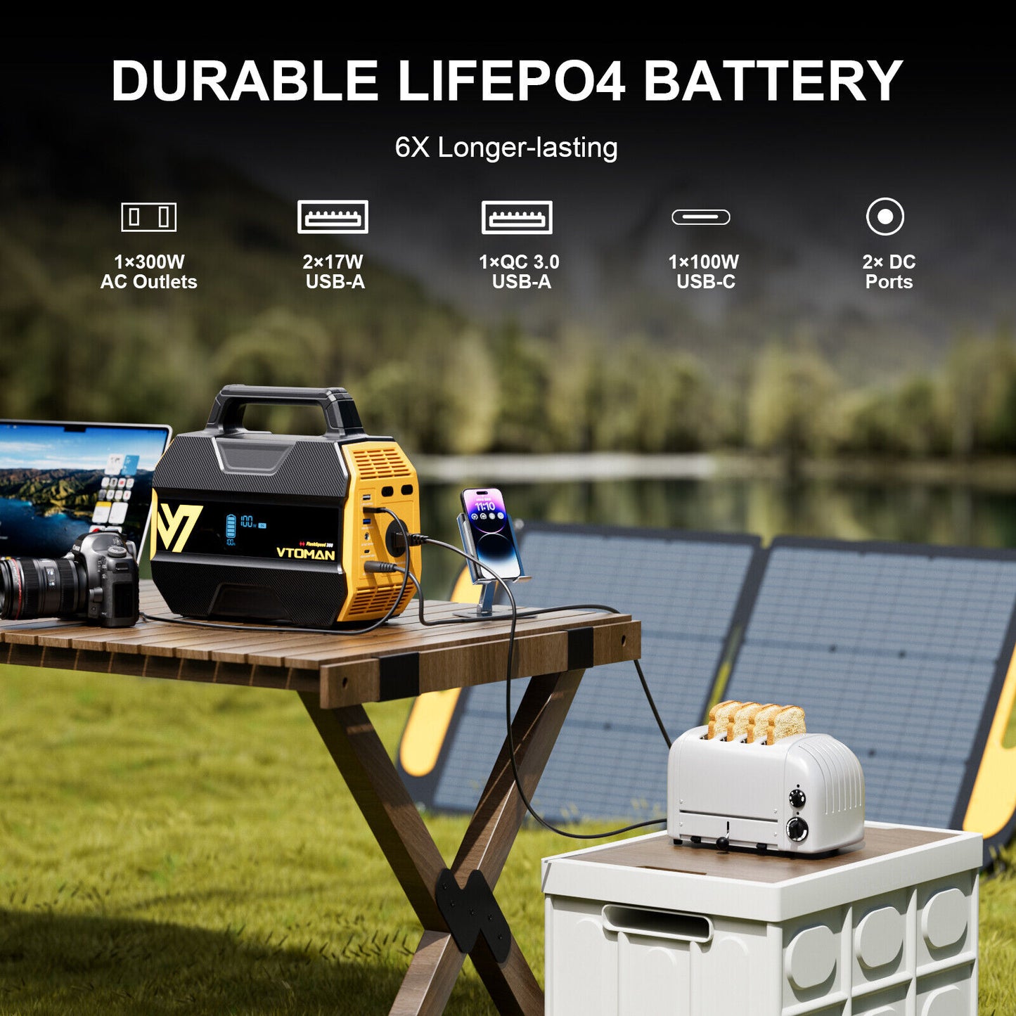 FlashSpeed 300 Solar Power Station 600W AC/DC for Camping AU