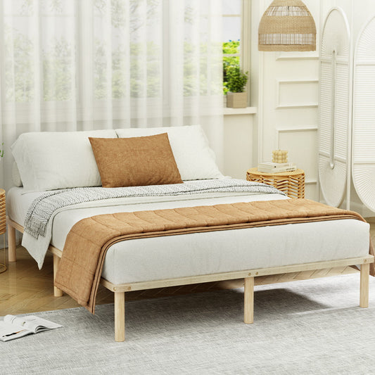 Artiss Bed Frame Double Size Wooden Base Mattress Platform Timber Pine AMBA