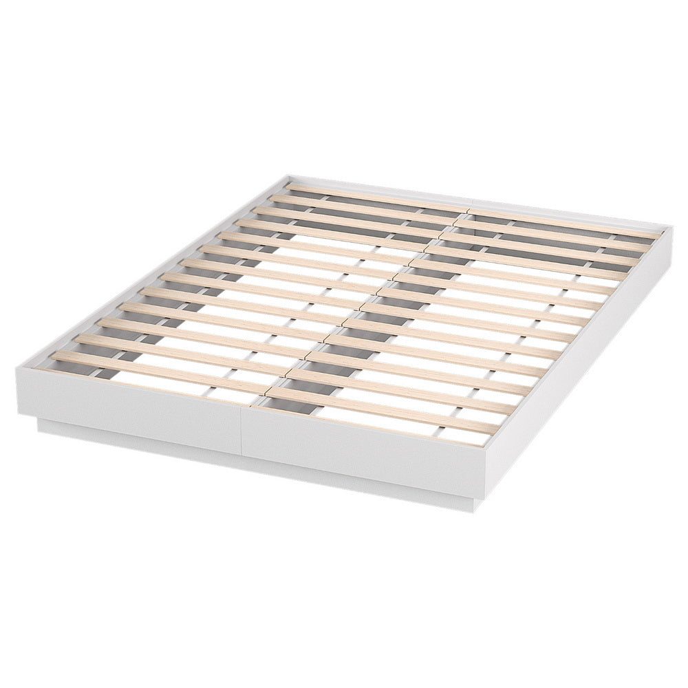 Artiss Queen Bed Frame with 16Colour Led Light Wooden Platform Bed Base DAYGLOW